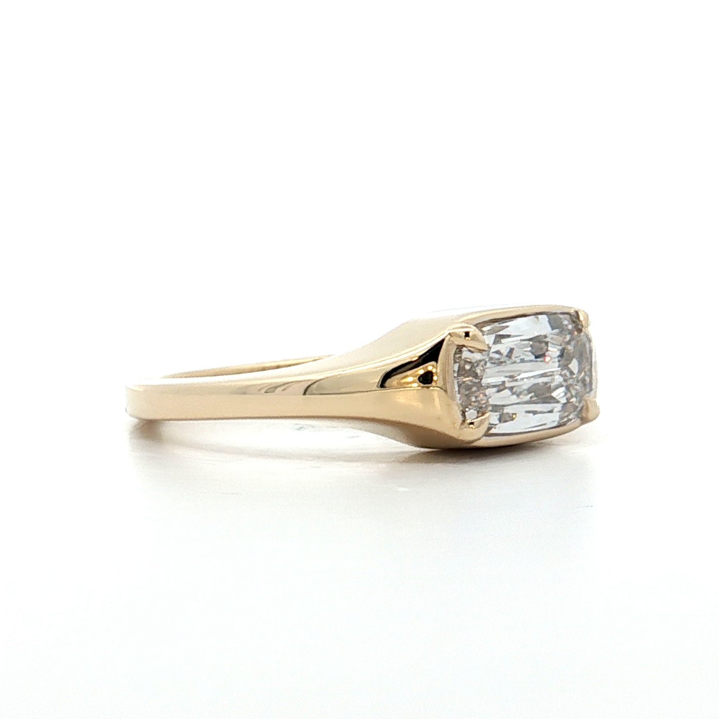 1.01 Cushion Diamond Engagement Ring in 14k Yellow Gold