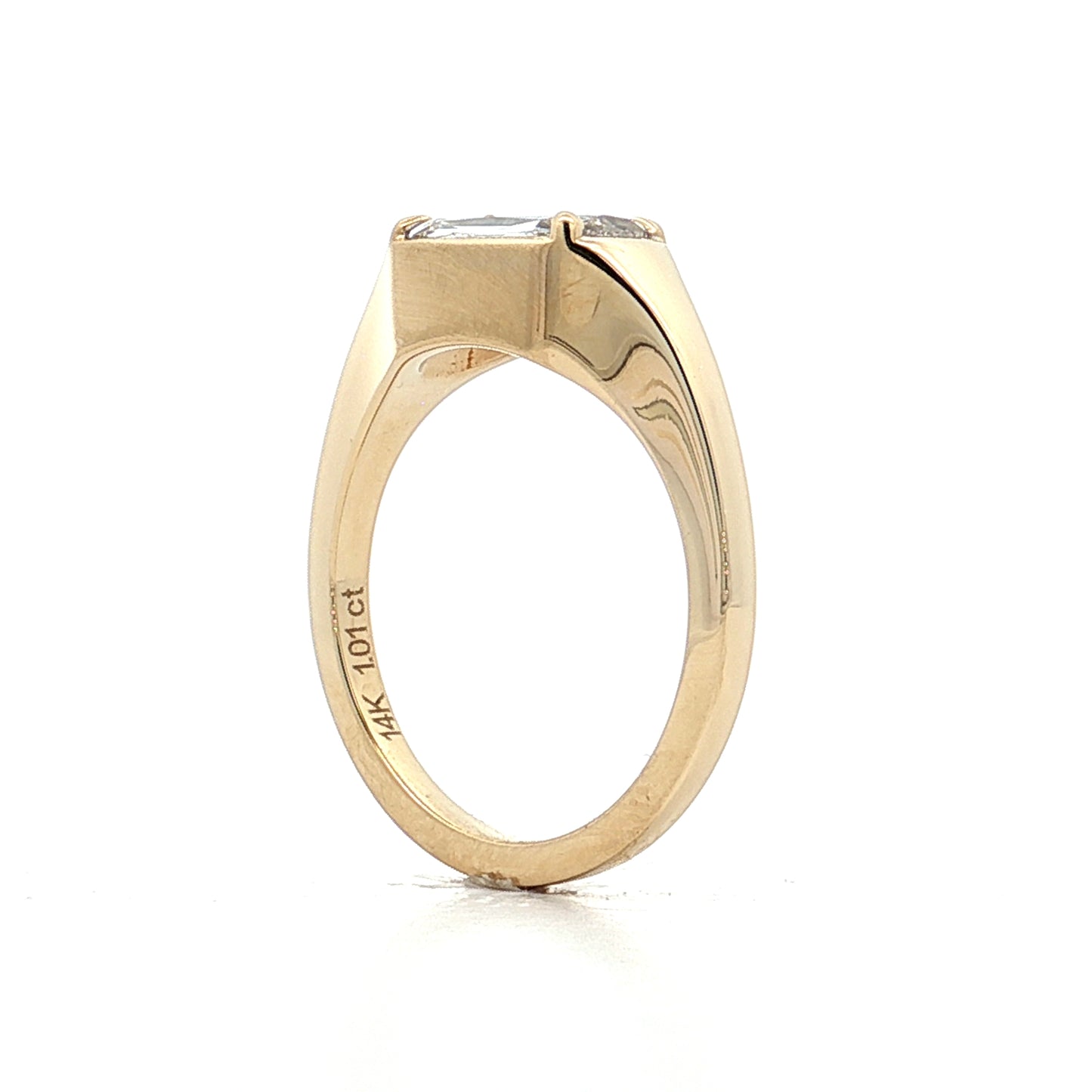 1.01 Cushion Diamond Engagement Ring in 14k Yellow Gold