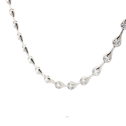 10.86 Diamond Station Necklace in 18k White Gold