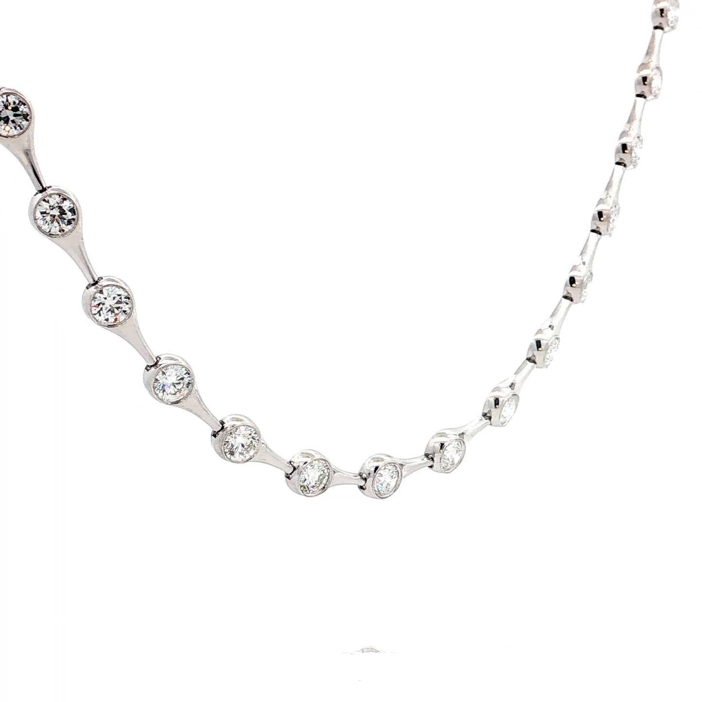 10.86 Diamond Station Necklace in 18k White Gold