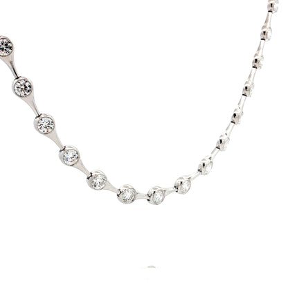 10.86 Diamond Station Necklace in 18k White Gold