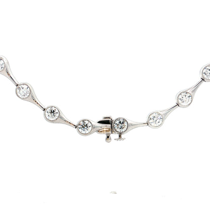 10.86 Diamond Station Necklace in 18k White Gold