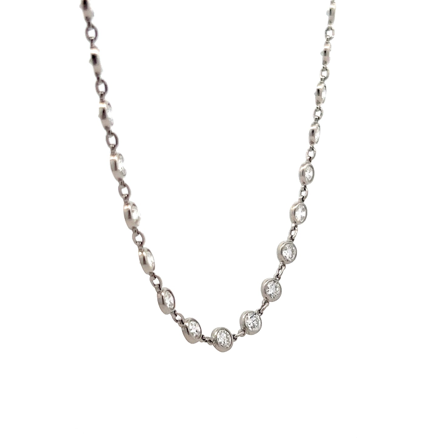 10 Carat Bezel Diamond Necklace in Platinum