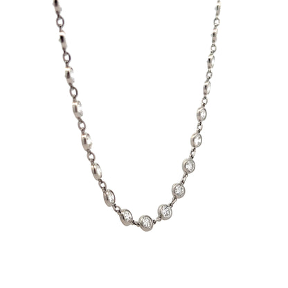 10 Carat Bezel Diamond Necklace in Platinum
