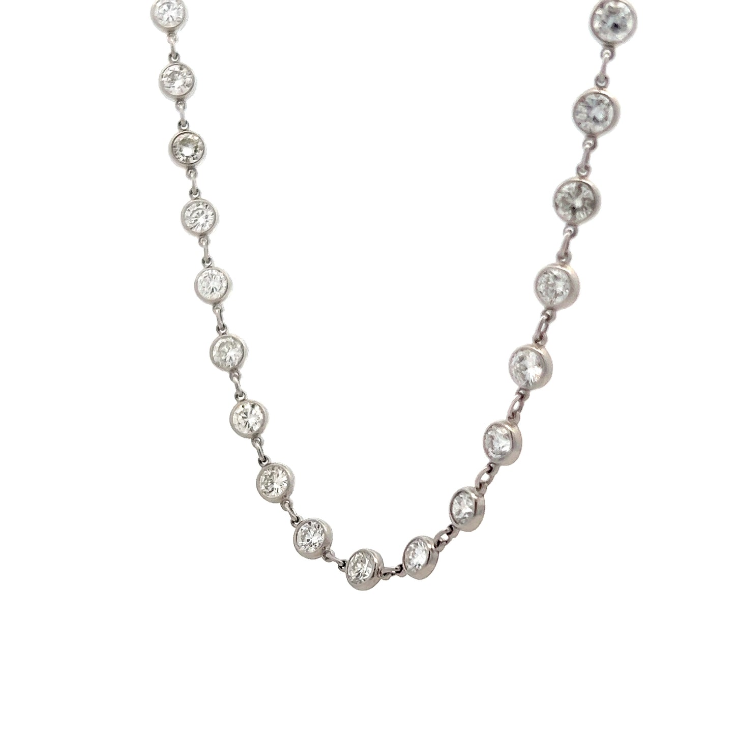 10 Carat Bezel Diamond Necklace in Platinum