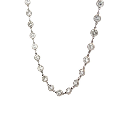 10 Carat Bezel Diamond Necklace in Platinum