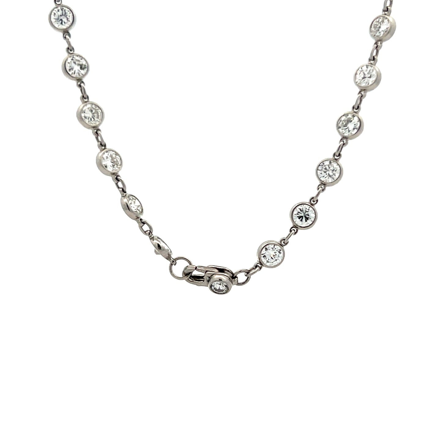 10 Carat Bezel Diamond Necklace in Platinum