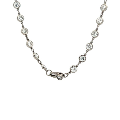 10 Carat Bezel Diamond Necklace in Platinum