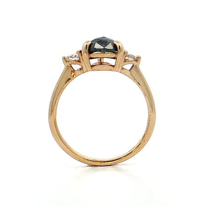 1.64 Pear Salt & Pepper Diamond Engagement Ring 14k