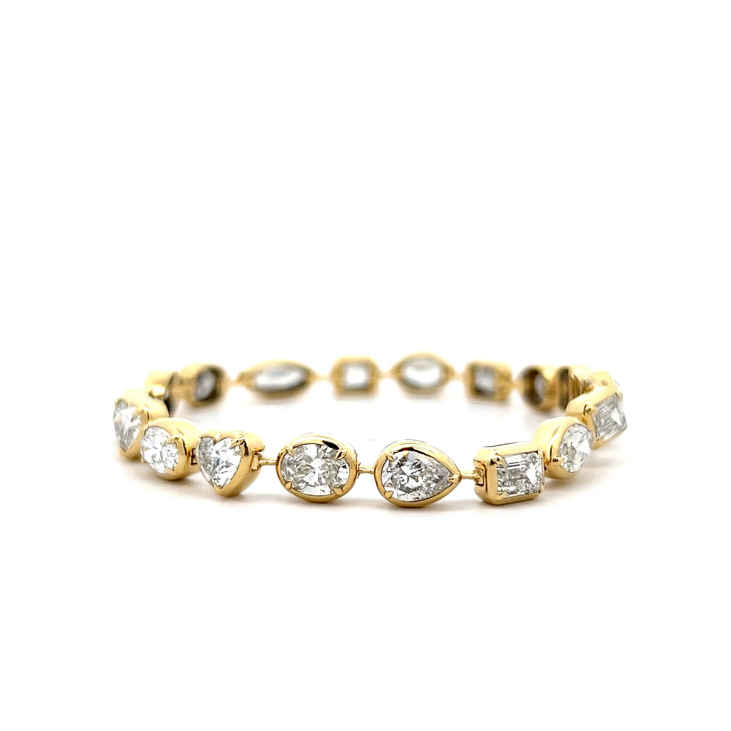 12.63 Mixed Cut Diamond Bezel Bracelet in 18k