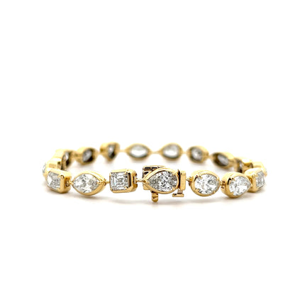 12.63 Mixed Cut Diamond Bezel Bracelet in 18k