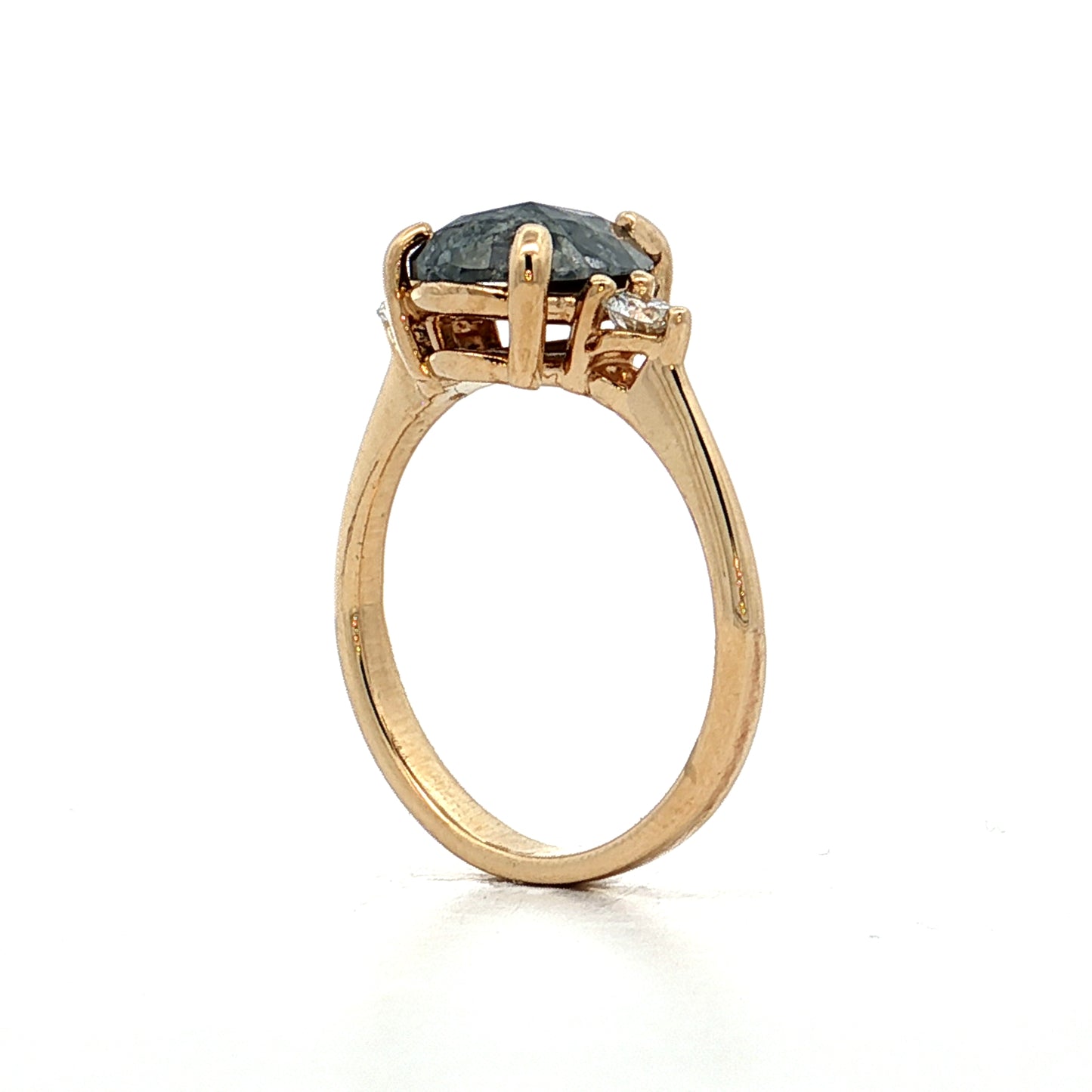 1.64 Pear Salt & Pepper Diamond Engagement Ring 14k