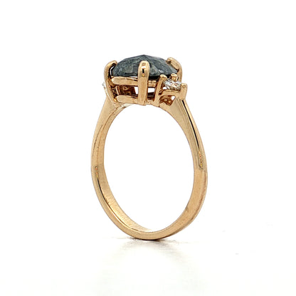 1.64 Pear Salt & Pepper Diamond Engagement Ring 14k