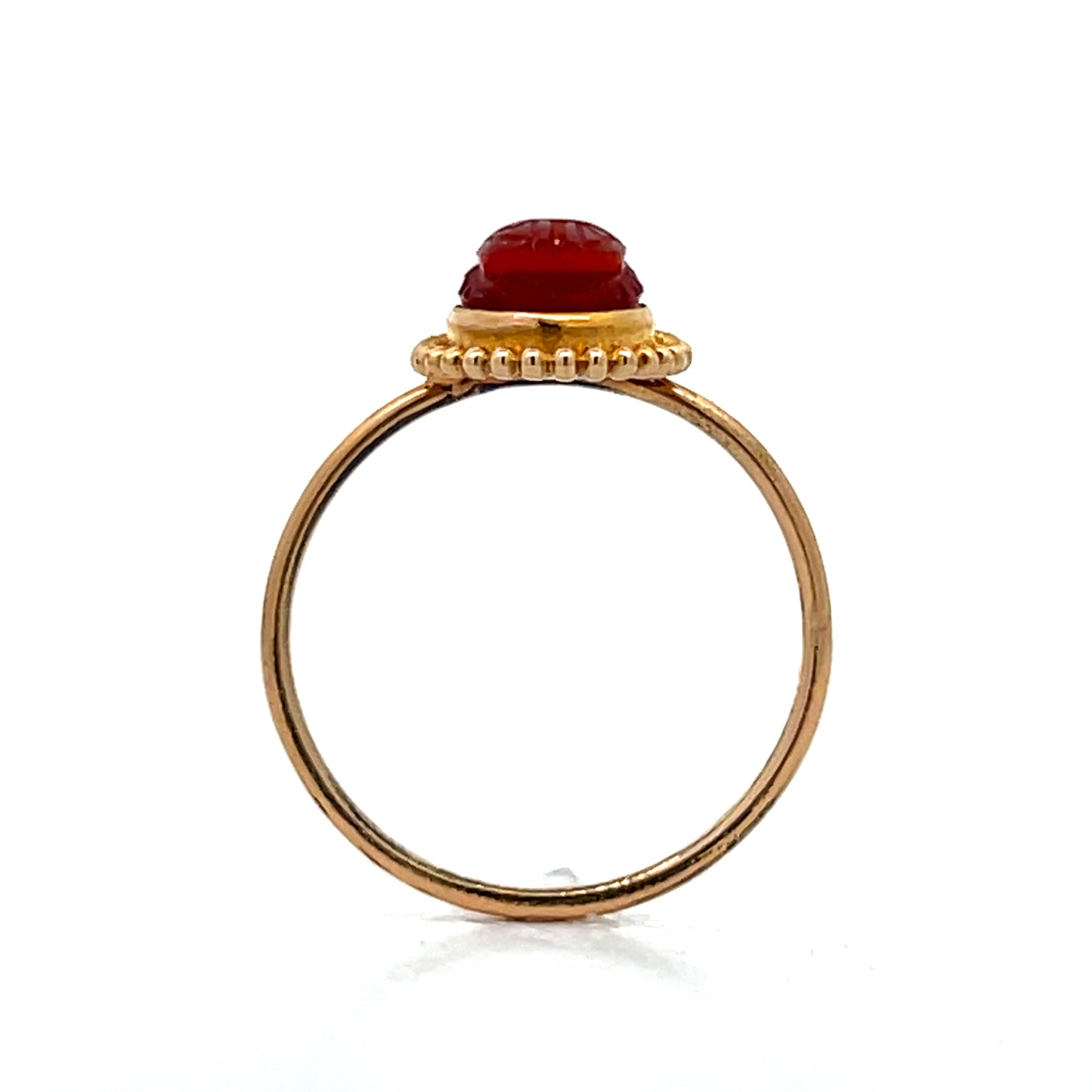 Antique Victorian Carved Scarab Ring in 14k