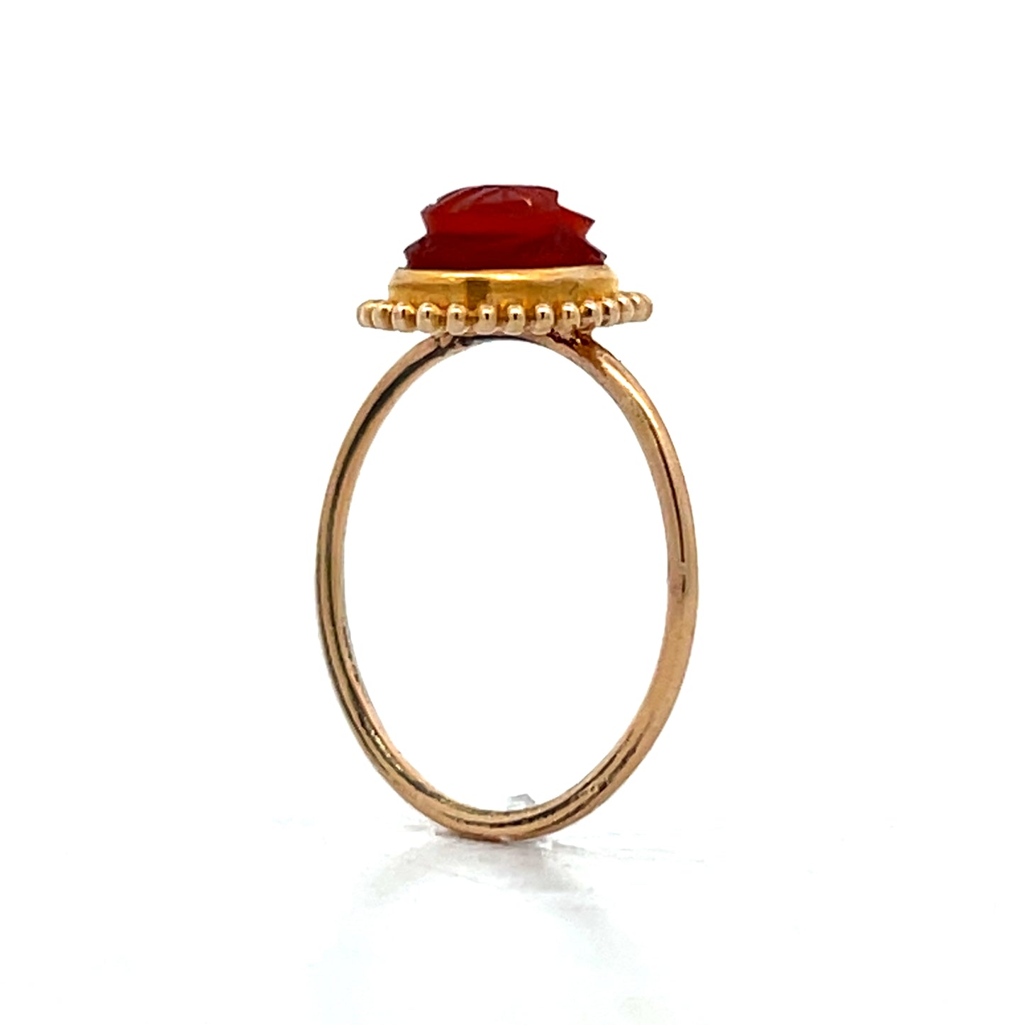 Antique Victorian Carved Scarab Ring in 14k