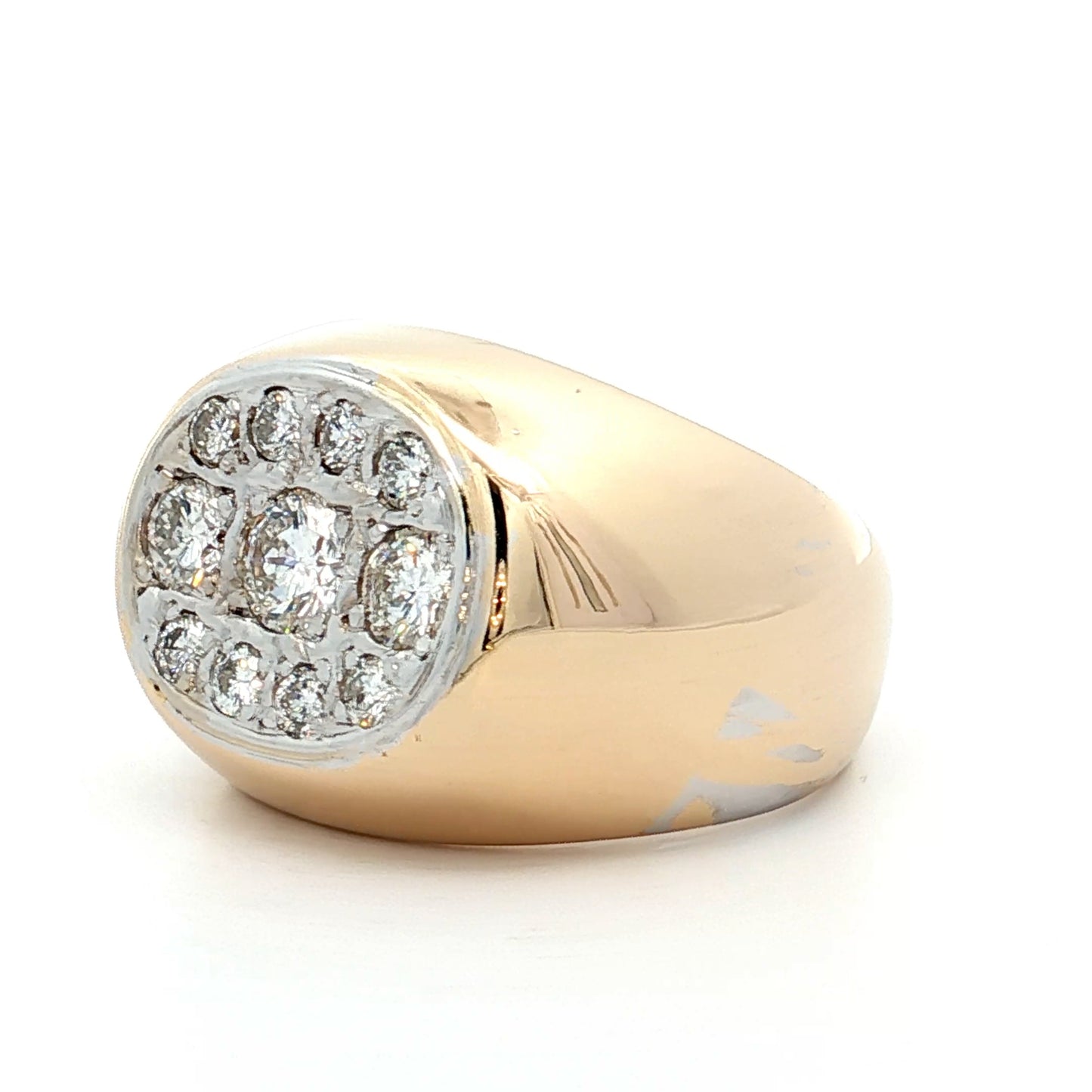 .91 Pave Diamond Cocktail Ring in 14k Yellow Gold