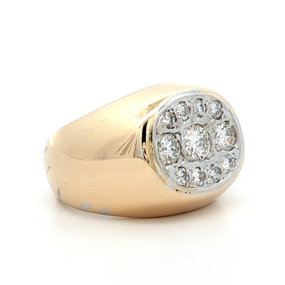 .91 Pave Diamond Cocktail Ring in 14k Yellow Gold