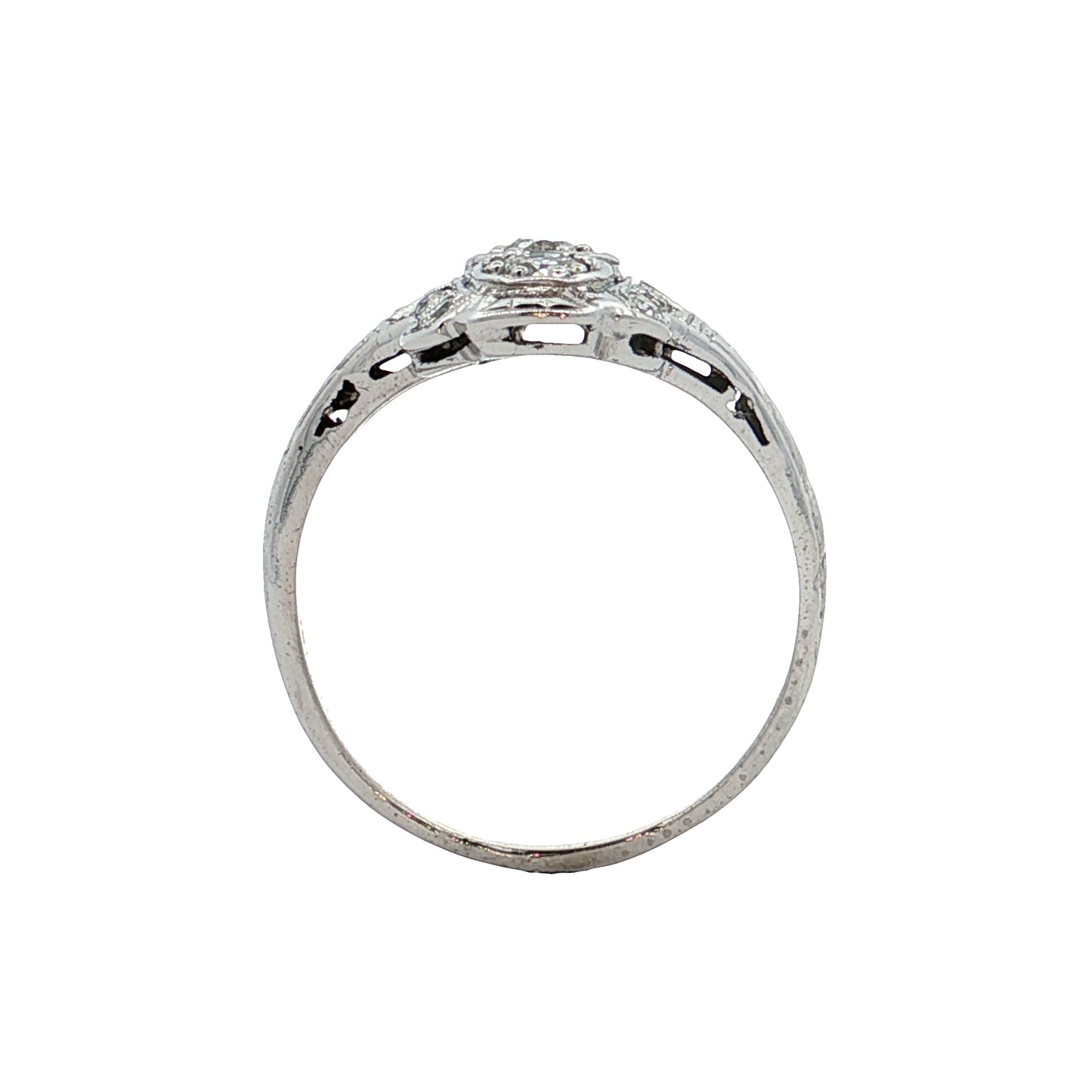 .42 Antique Deco Navette Cocktail Ring in 18k