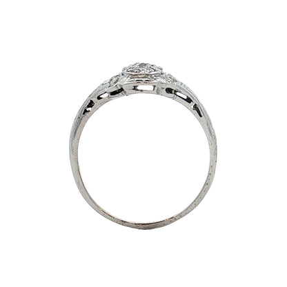 .42 Antique Deco Navette Cocktail Ring in 18k