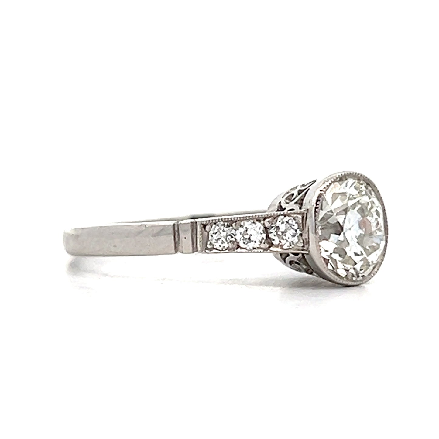 1.16 Old European Diamond Engagement Ring Platinum