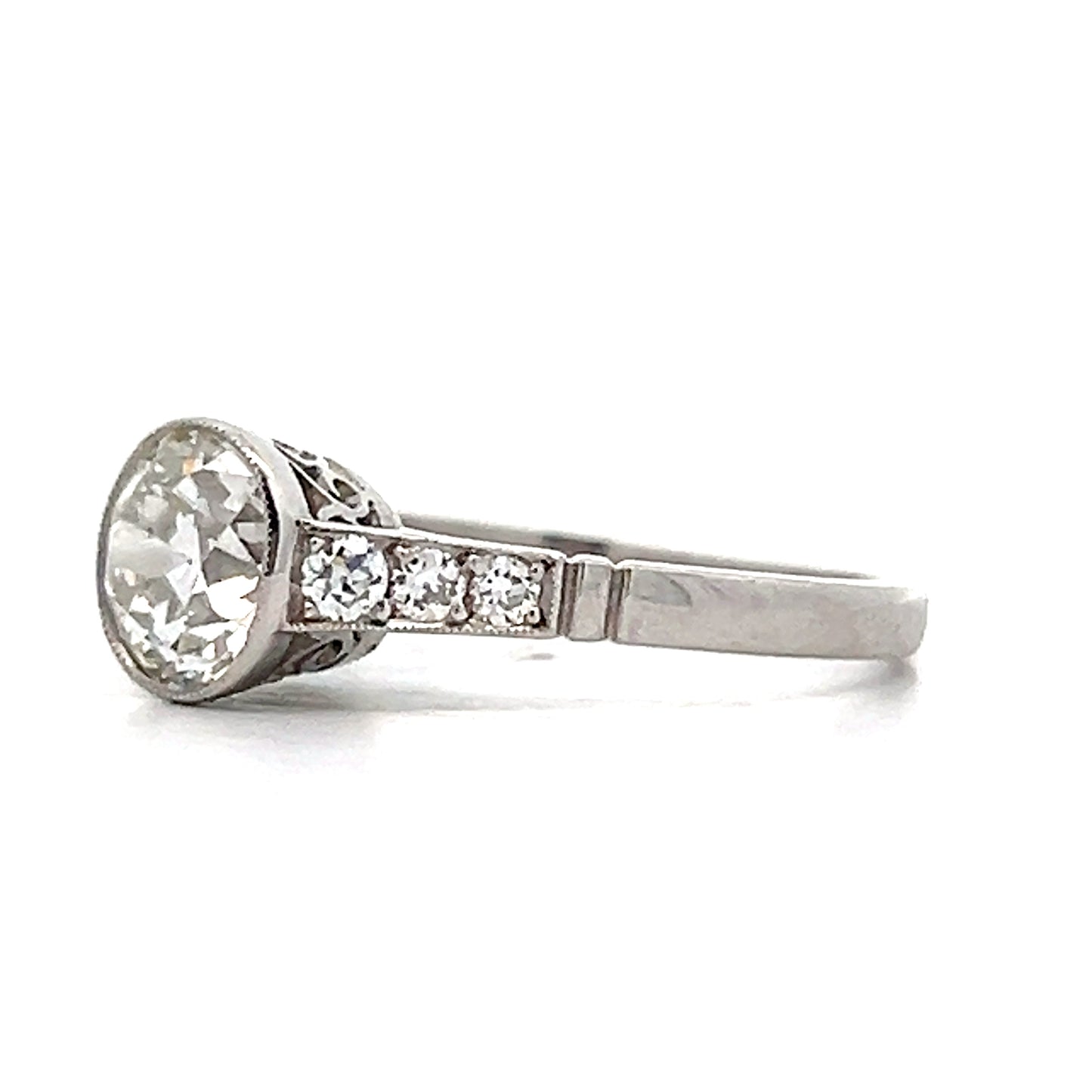 1.16 Old European Diamond Engagement Ring Platinum