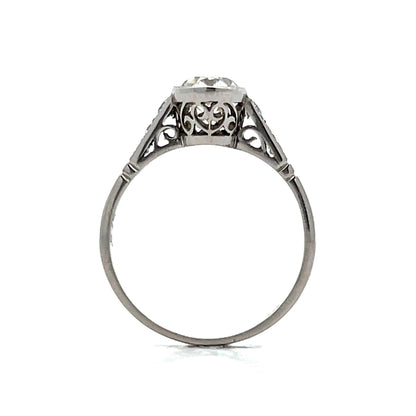 1.16 Old European Diamond Engagement Ring Platinum