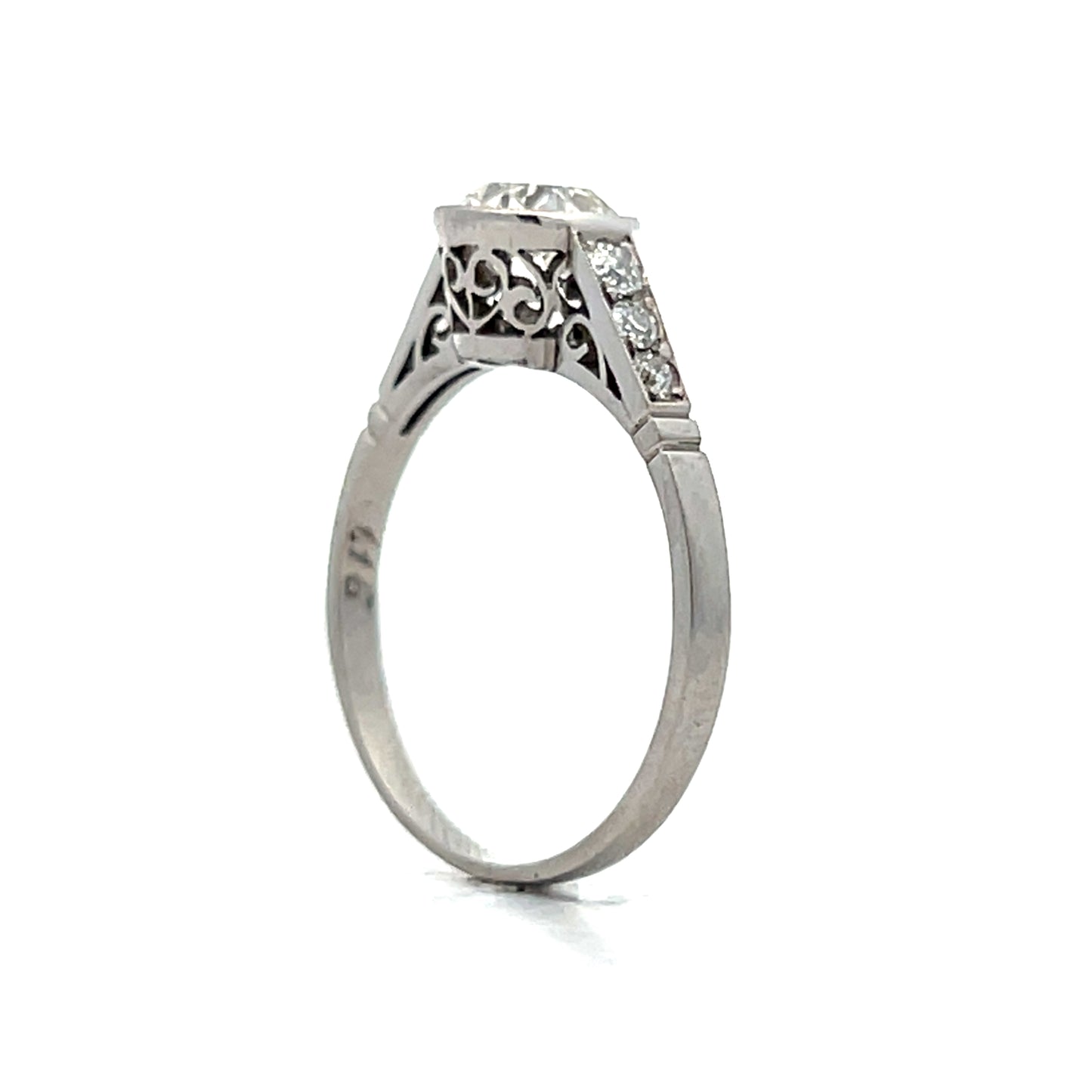1.16 Old European Diamond Engagement Ring Platinum