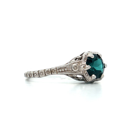 .83 Art Deco Tourmaline Engagement Ring in 14k