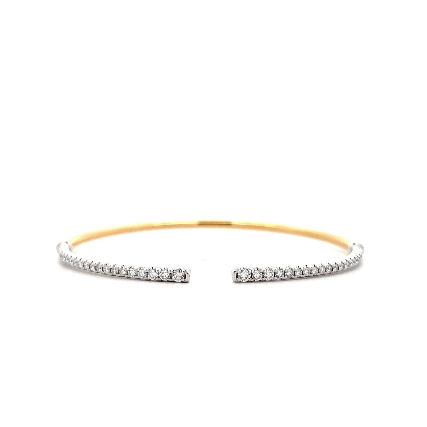 .75 Diamond Open Cuff Bangle Bracelet in 14k