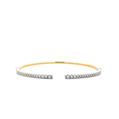 .75 Diamond Open Cuff Bangle Bracelet in 14k
