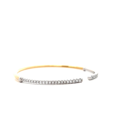 .75 Diamond Open Cuff Bangle Bracelet in 14k