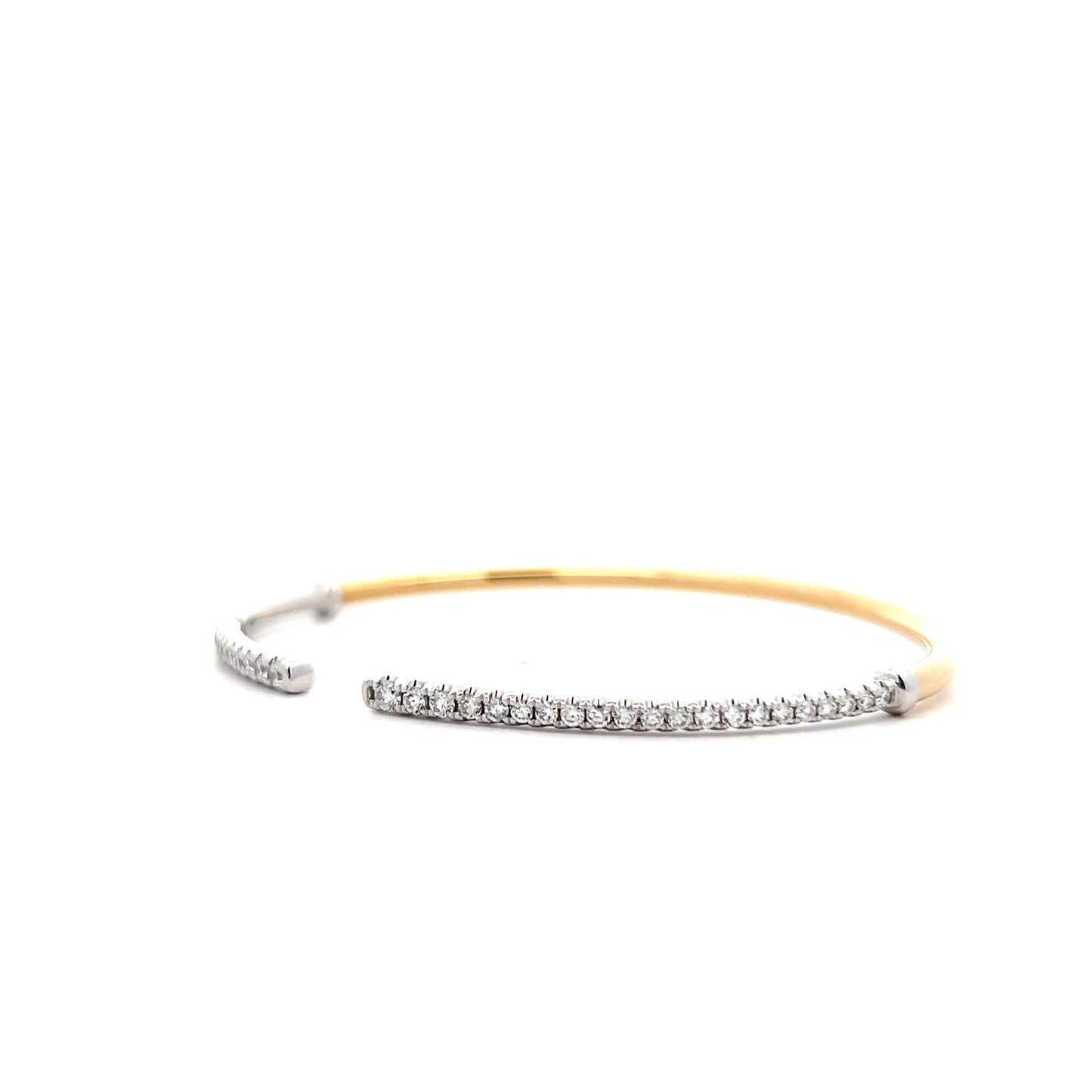 .75 Diamond Open Cuff Bangle Bracelet in 14k