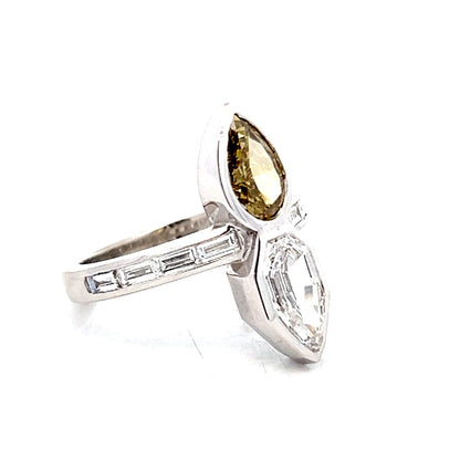 1.03 Pear Diamond Toi Et Moi Engagement Ring Platinum