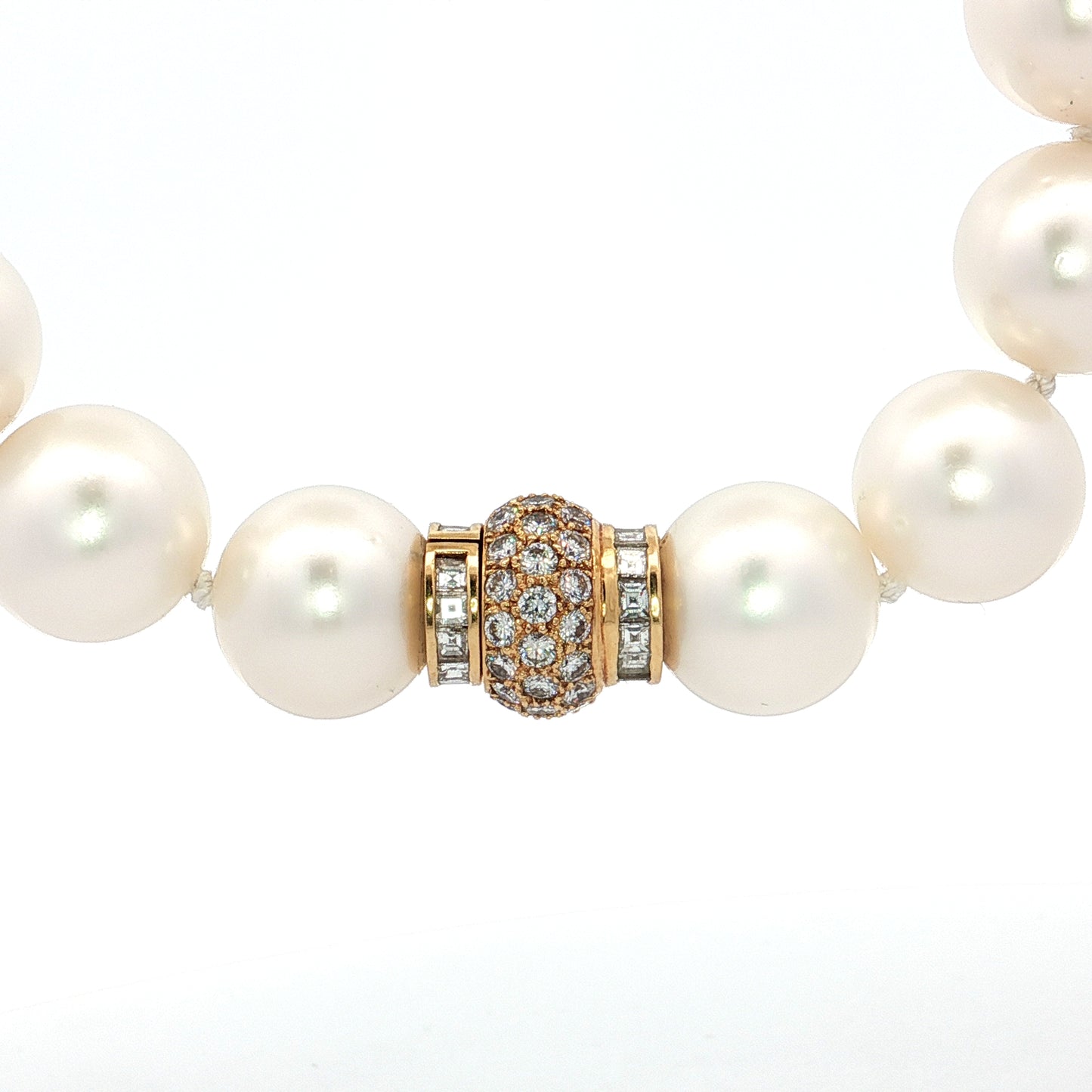 Vintage Mid-Century South Sea Pearl Necklace 18k