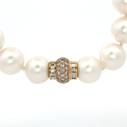 Vintage Mid-Century South Sea Pearl Necklace 18k