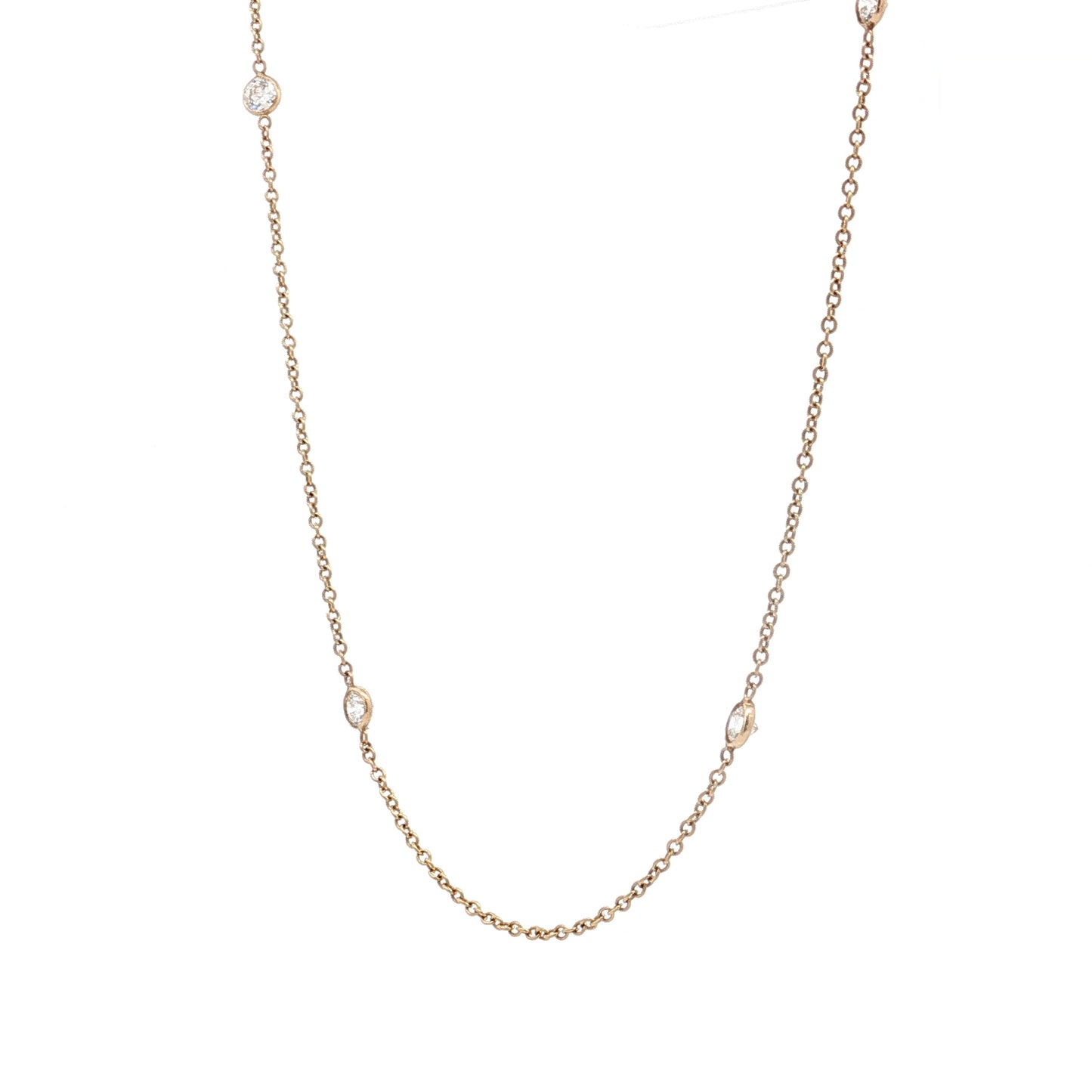 2.25 Diamonds by the Yard Necklace 14k Yellow Gold