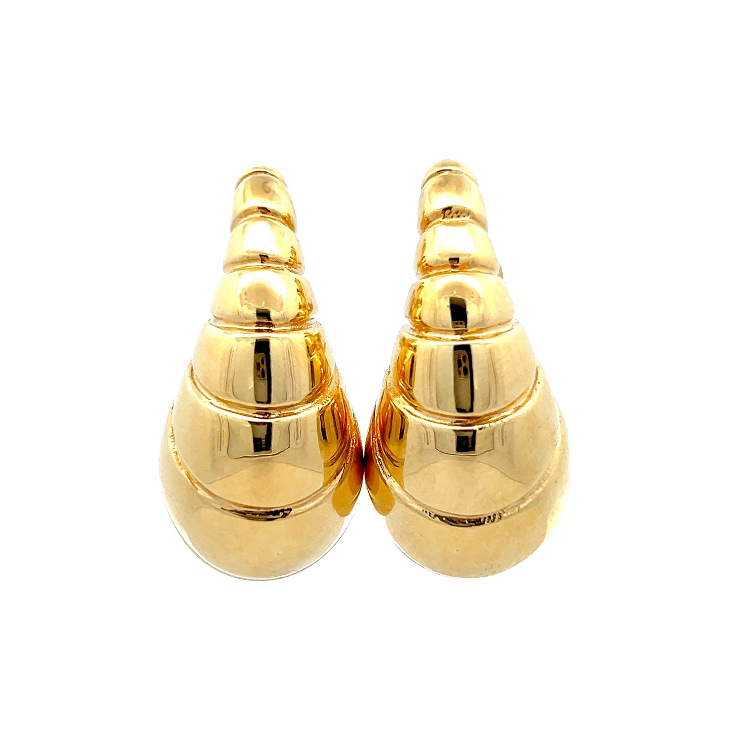 Textured Puffy Hoop Earrings in 14k Yellow Gold