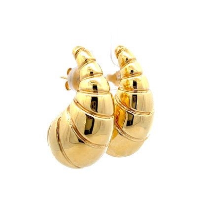 Textured Puffy Hoop Earrings in 14k Yellow Gold