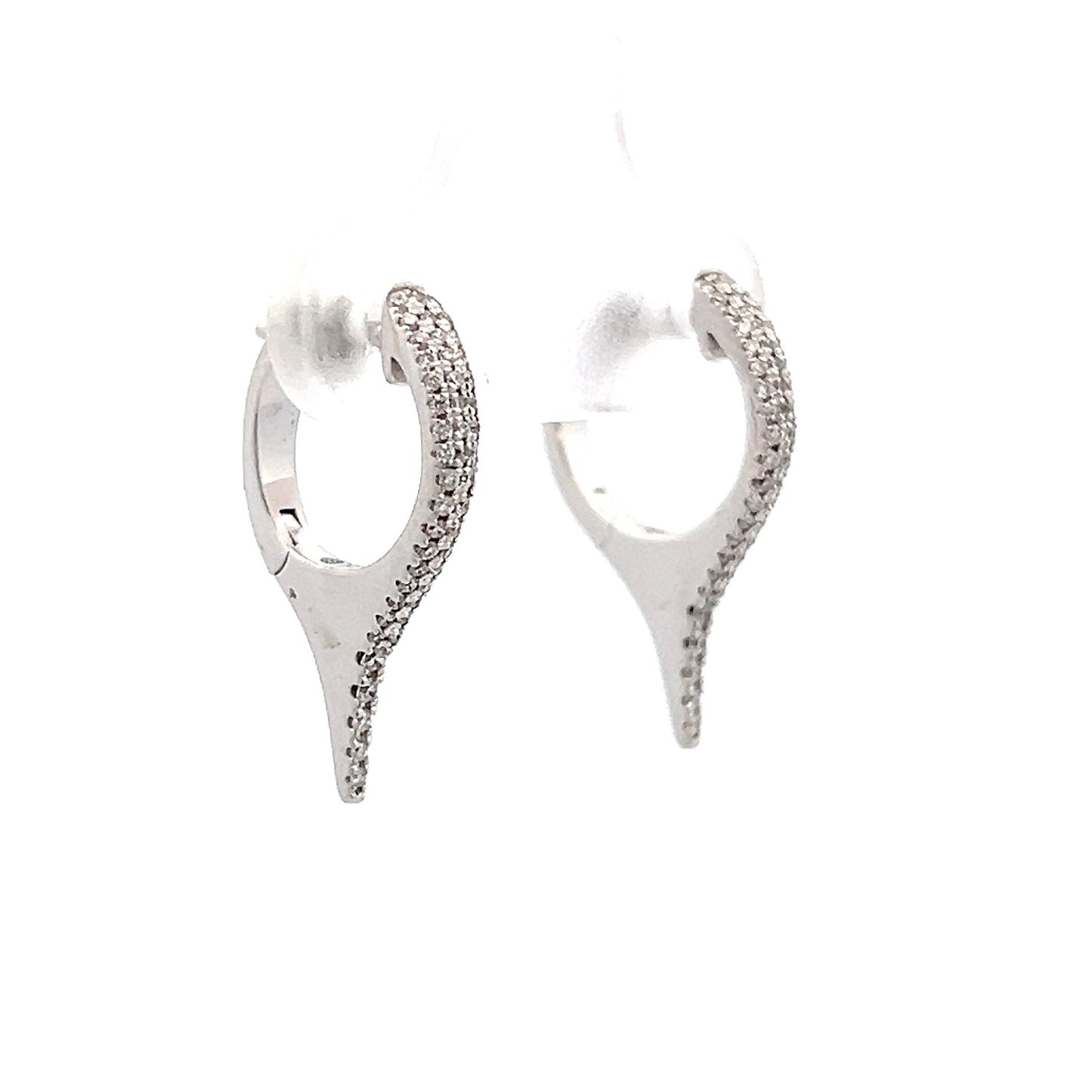 .20 Diamond Spike Huggie Hoop Earrings 14k