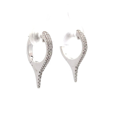 .20 Diamond Spike Huggie Hoop Earrings 14k