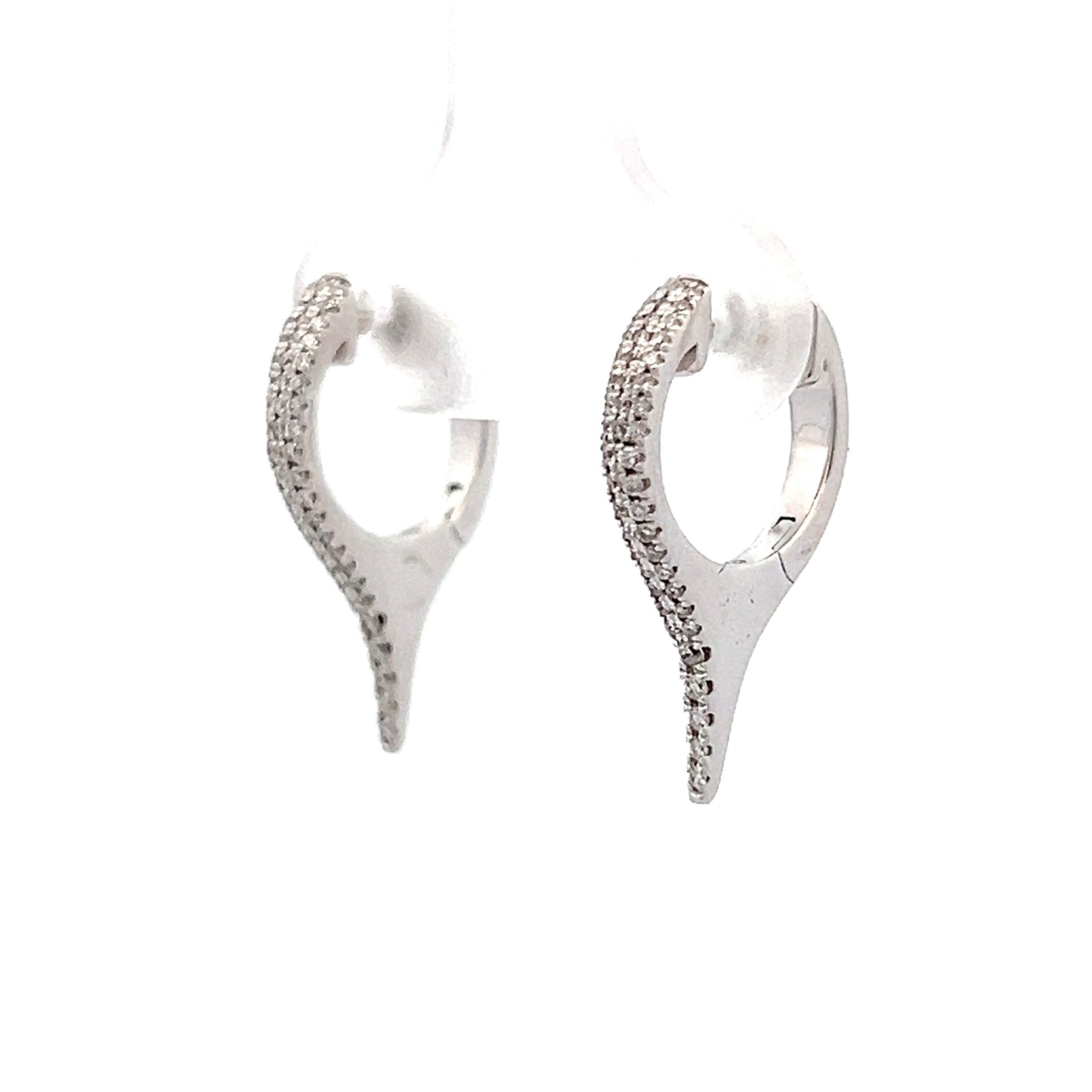 .20 Diamond Spike Huggie Hoop Earrings 14k