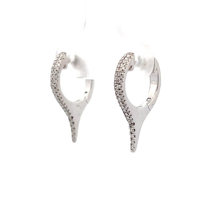 .20 Diamond Spike Huggie Hoop Earrings 14k