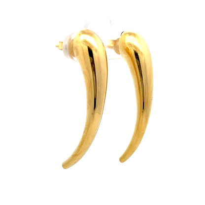 Puffy Claw Shaped Drop Earrings in 14k Yellow Gold