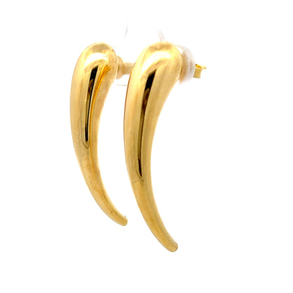 Puffy Claw Shaped Drop Earrings in 14k Yellow Gold