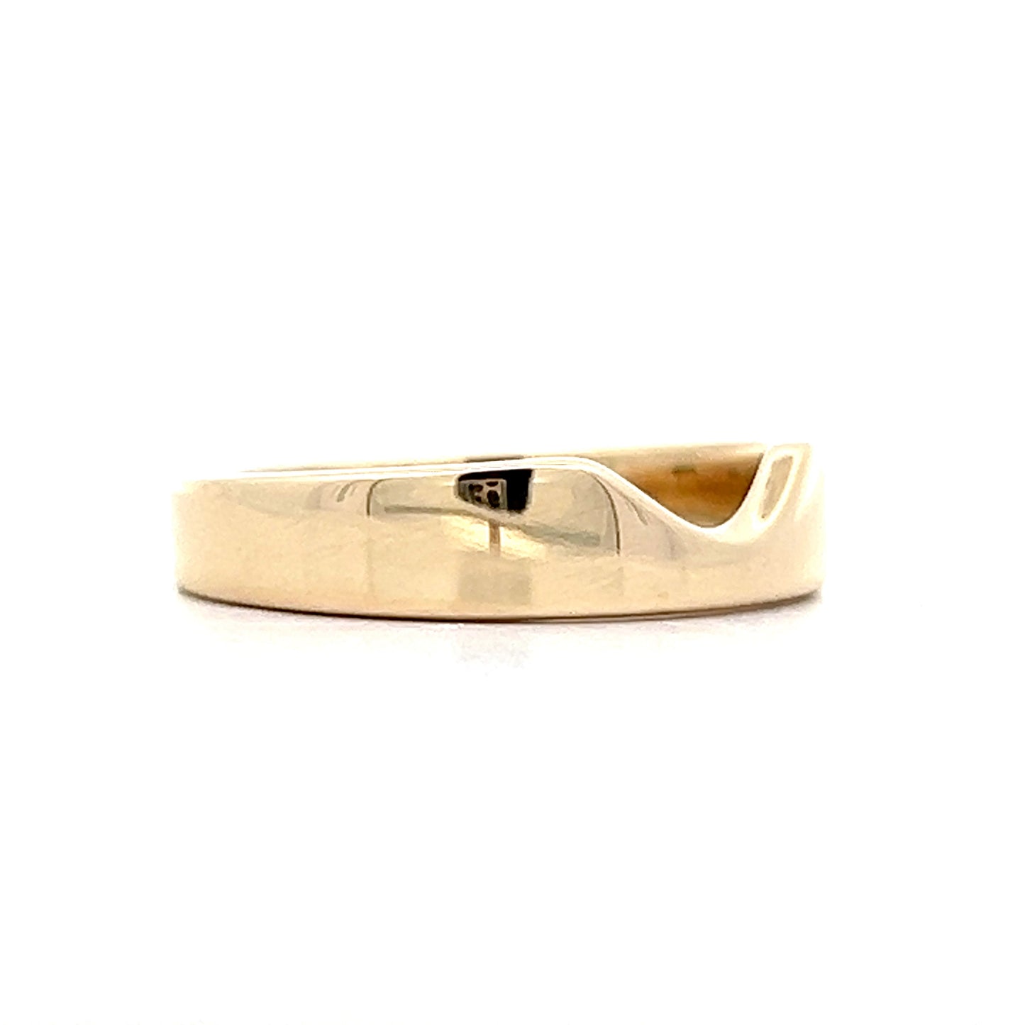Oval Cutout Contour Wedding Band 14k Yellow Gold