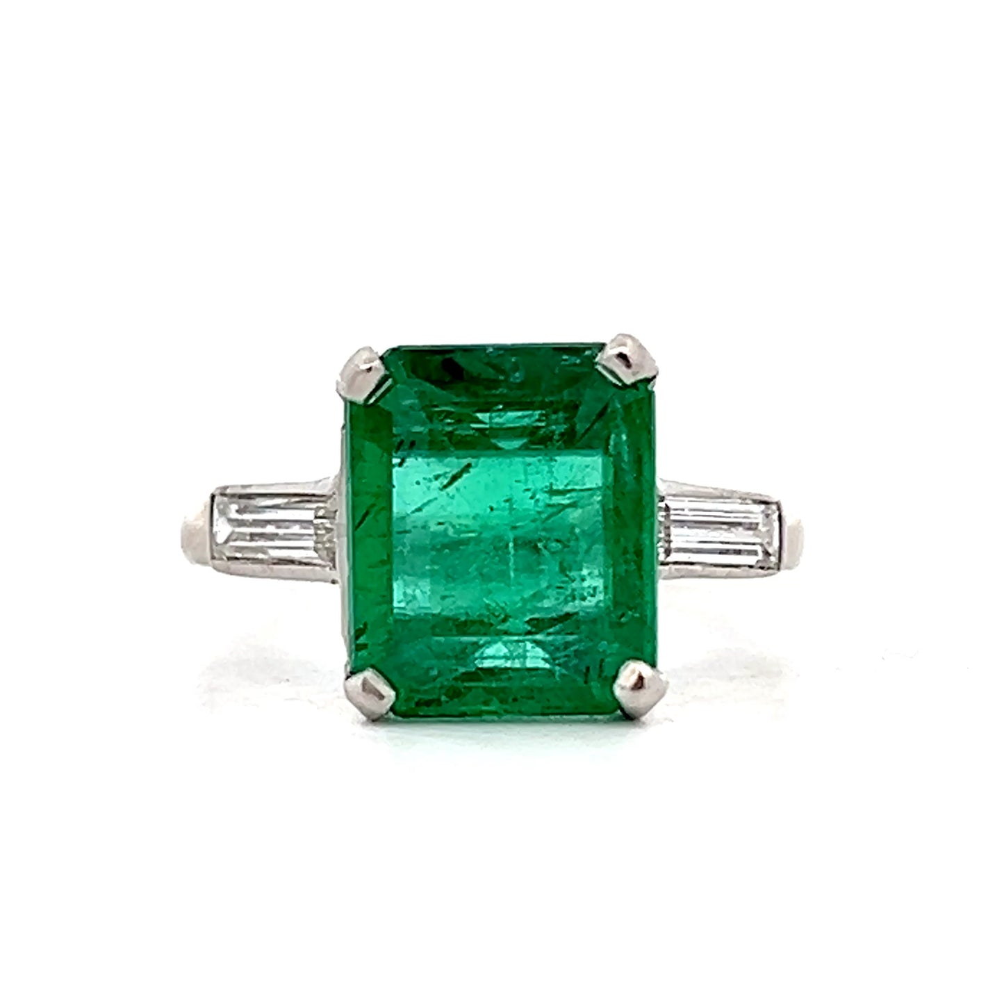 3.61 Carat Emerald & Diamond Cocktail Ring in Platinum