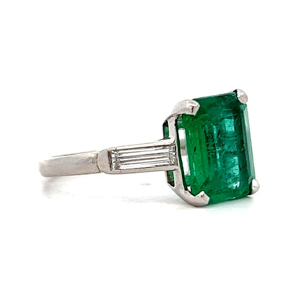 3.61 Carat Emerald & Diamond Cocktail Ring in Platinum