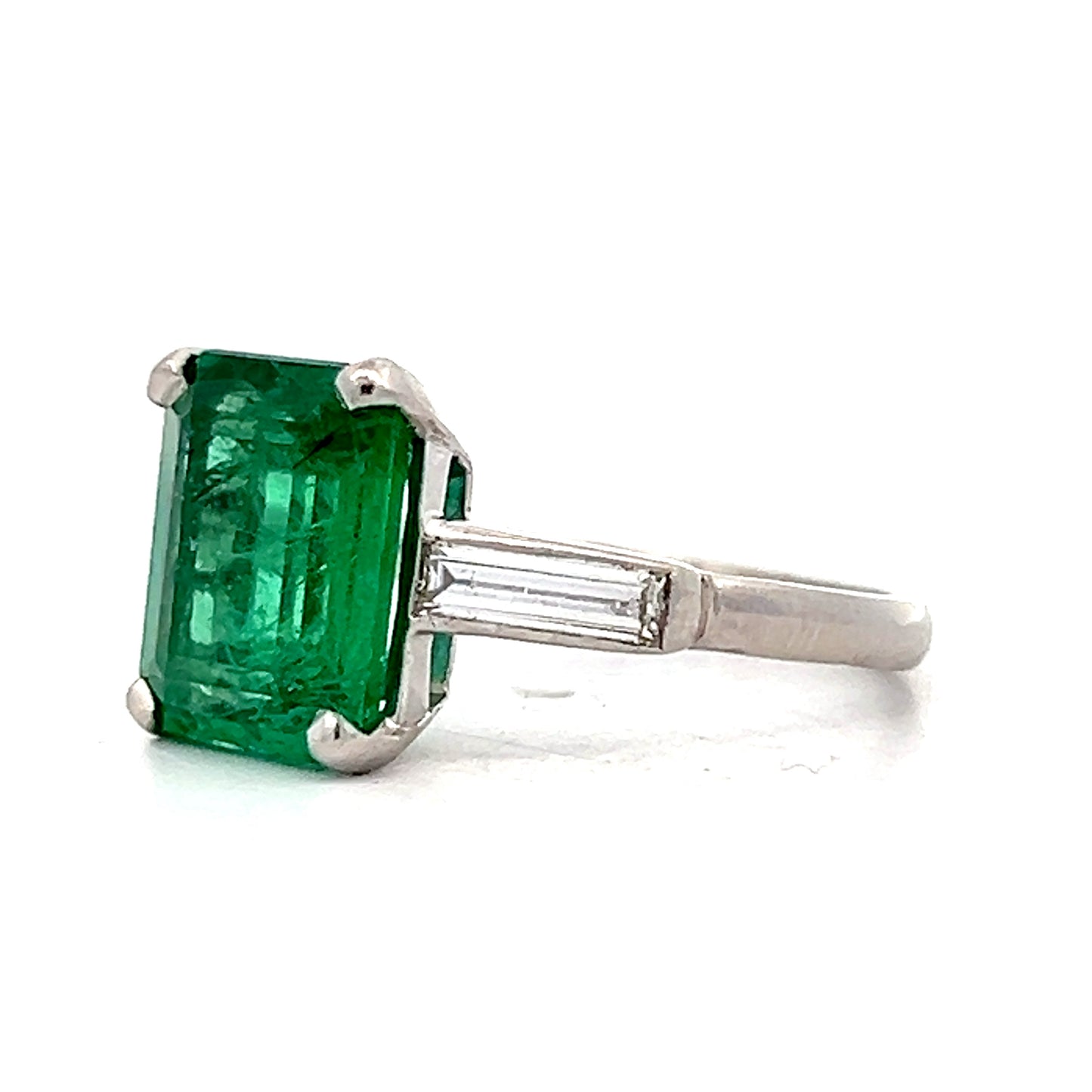 3.61 Carat Emerald & Diamond Cocktail Ring in Platinum