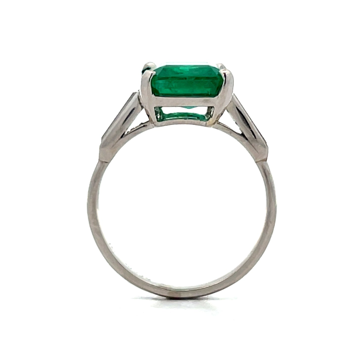3.61 Carat Emerald & Diamond Cocktail Ring in Platinum