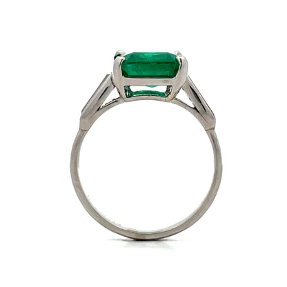 3.61 Carat Emerald & Diamond Cocktail Ring in Platinum